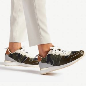 Women's sneakers, size 9.5, multi camo green with gold detail